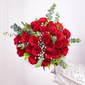 Laskar Flowers 25 LUXE red rose bouquet delivery Bangalore